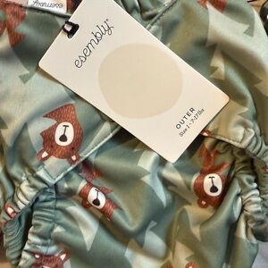 Esembly Size 1 Green Bear Print Diaper Cover